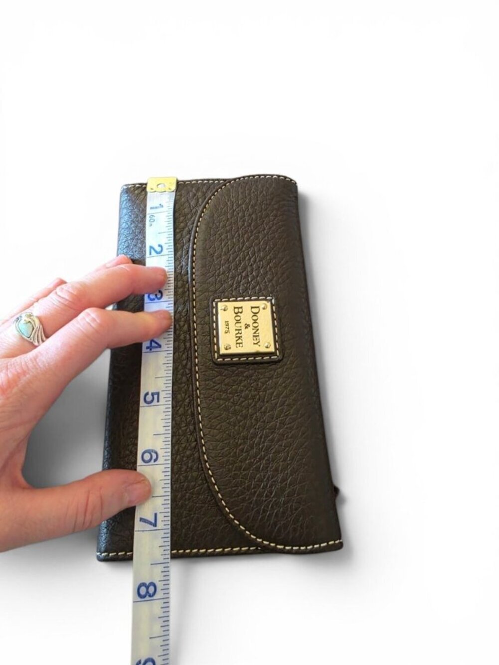 NWT Dooney & Bourke Brown T Moro Pebbled Leather Continental Wallet Clutch - Picture 13 of 13